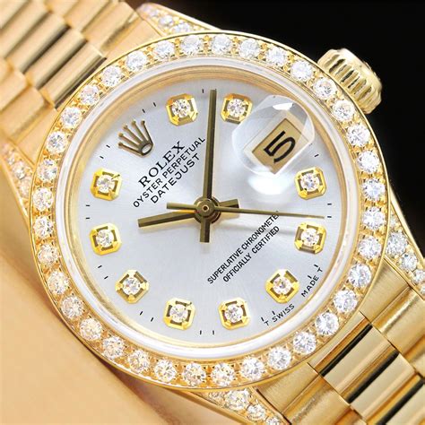 used rolex presidential diamond bezel|rolex lady date just gold.